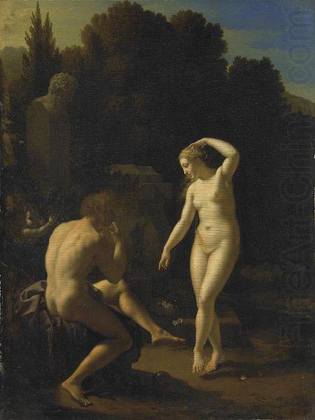 A nymph dancing before a shepherd playing a flute., Adriaen van der werff